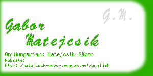 gabor matejcsik business card
